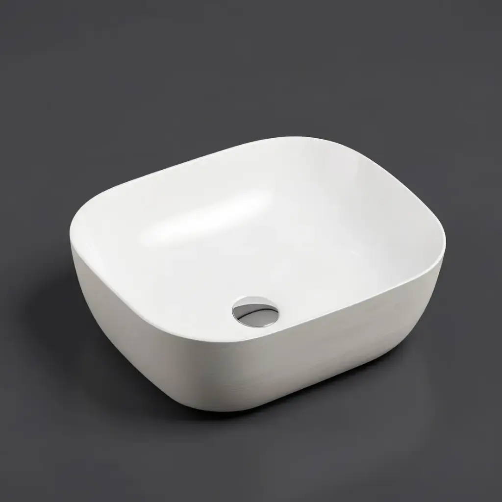 410*410*150mm Oval Touchline White Above Counter Basin