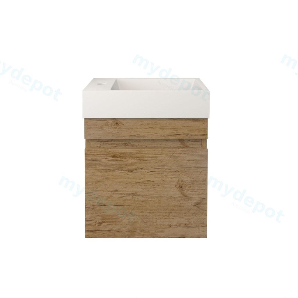420X250X500mm Camden Modern Wall Hung Cabinet Prime Oak,Soft Closing Finger Pull Doors