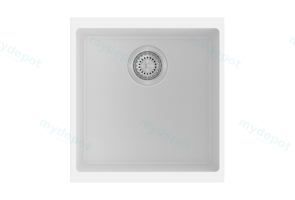[41391] 430*460*200mm Carysil White Single Bowl Granite Kitchen/Laundry Sink Top/Flush/Under Mount