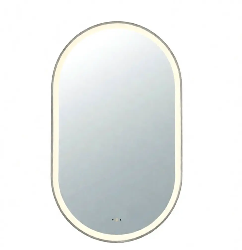 [55955] 450(W)*900mm(H) Brushed Nickel Ellips Framed LED Mirror