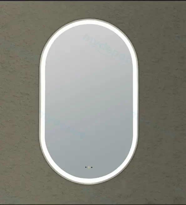 450(W)*900mm(H) Gun Metal Ellips Framed LED Mirror