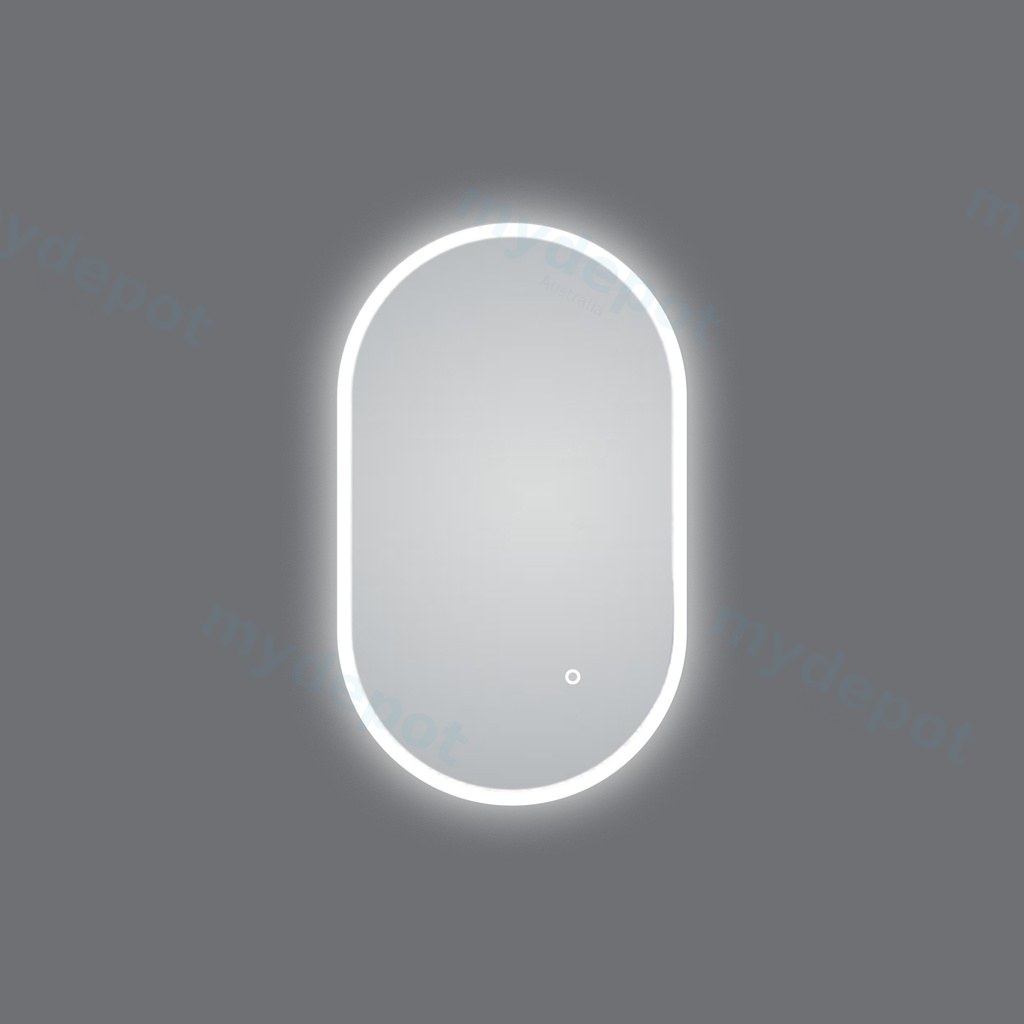 450*750mm Oval 3 Color Lighting Acrylic LED Mirror Touch Sensor Switch Defogger Pad Wall Mounted