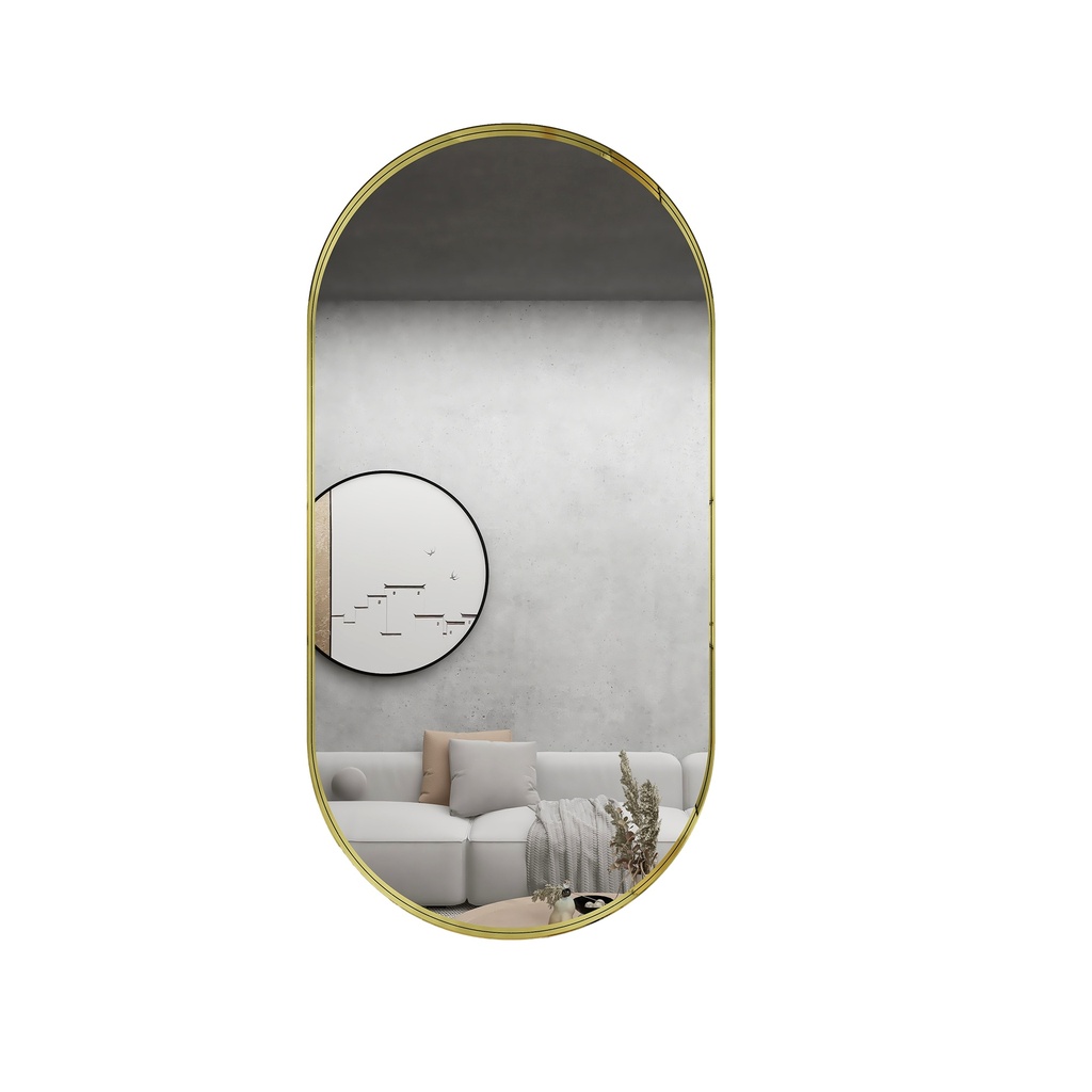 450x900mm Bronze Framed Oval Mirror