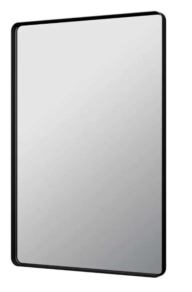 450X900X35mm Matt Black Recta Framed Mirror