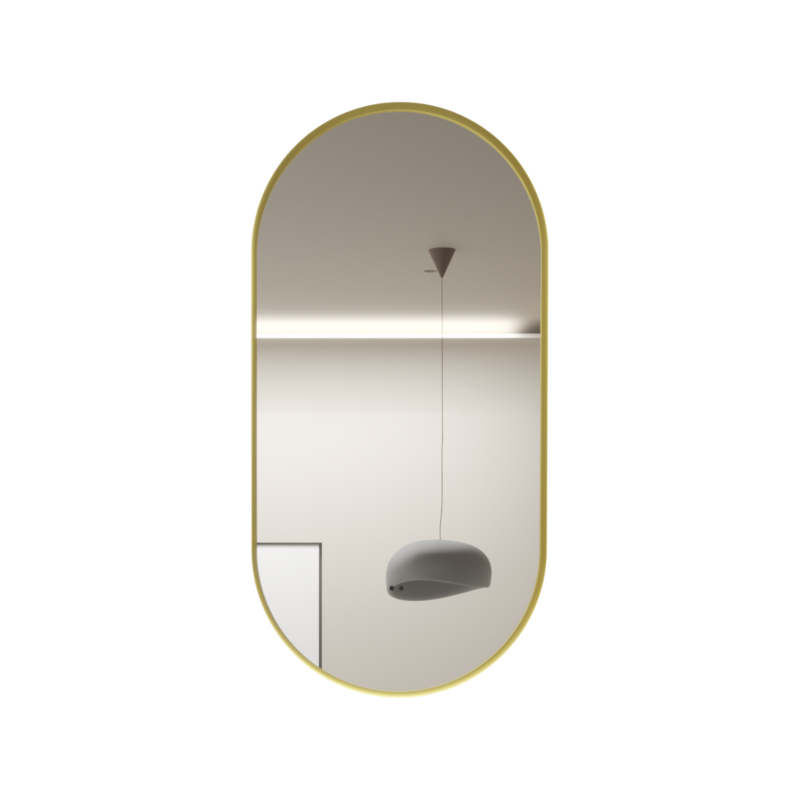 [86134/OVF4590BM-BG] 450×900mm Brushed Gold Framed Oval 3 Color Backlit LED Mirror With Touchless Sensor Switch