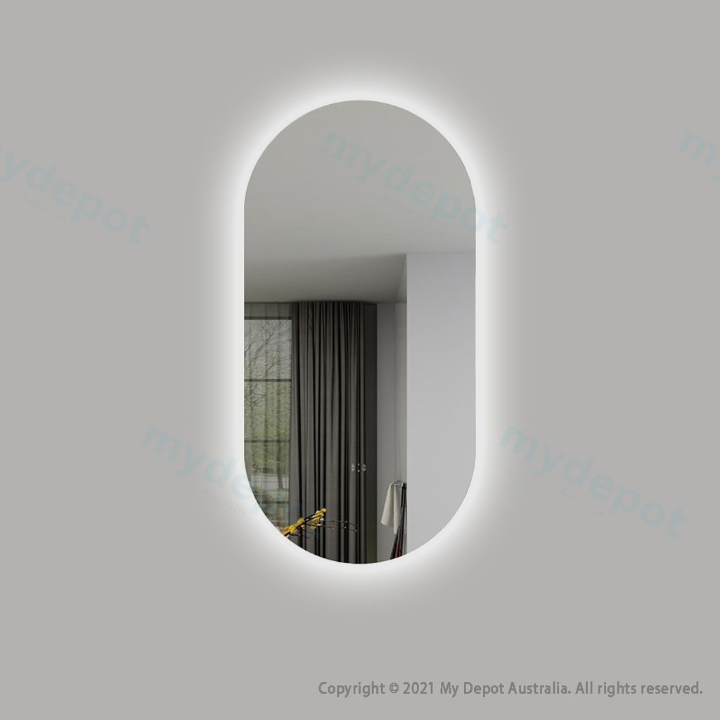 [86115/OV4590AM] 450×900mm Oval 3 Color Backlit LED Mirror With Touchless Sensor Switch