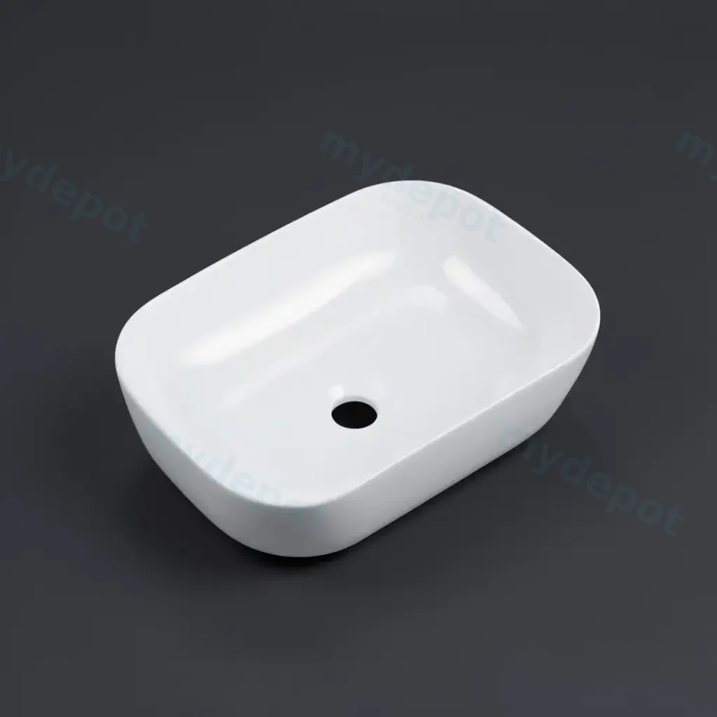 460x320x135mm Rectangle Gloss White Ceramic Above Counter Basin Non-overflow