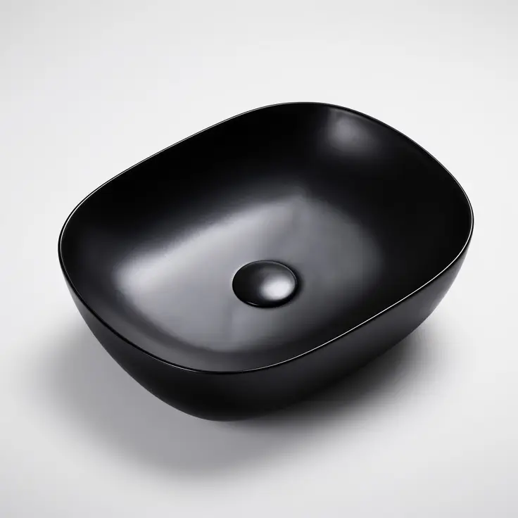 [50013] 465*375*115mm Matt Black  Above Counter Round-Edge Basin