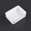 485x385x130mm Rectangle Gloss White Ceramic Above Counter Basin Non-overflow