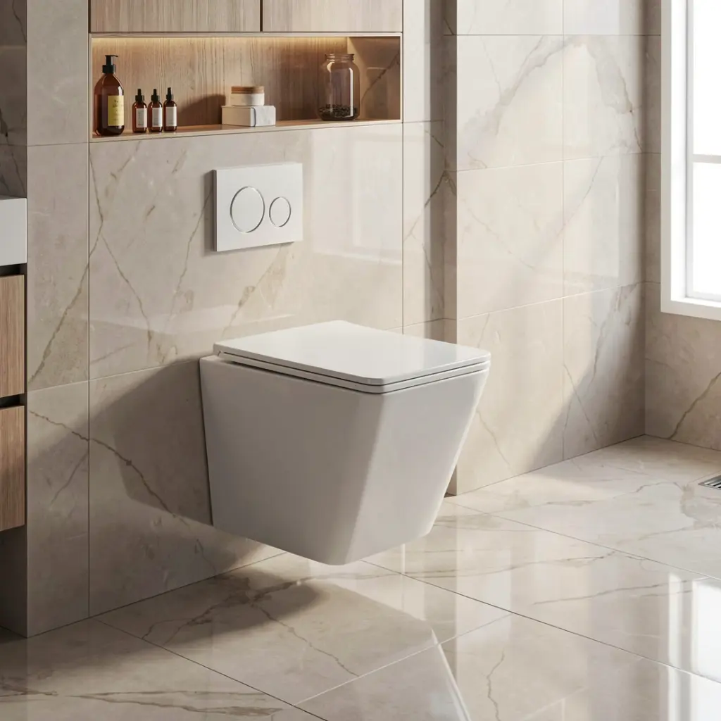 [50341] 490*345*355mm Enox66 Wall Hung Pan Rimless With Thick Uf Seat Cover