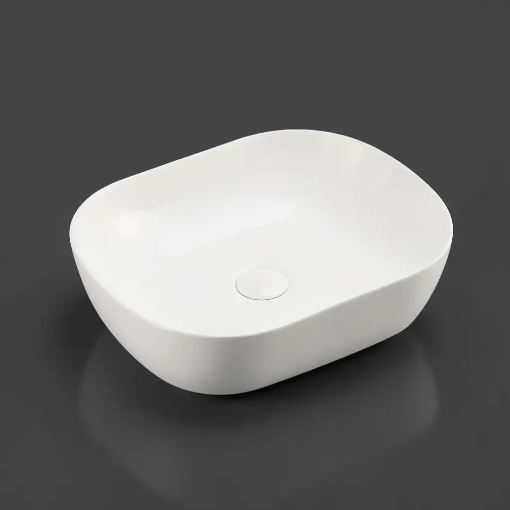 [50008] 490*395*150mm Oval Matt White Above Counter Basin
