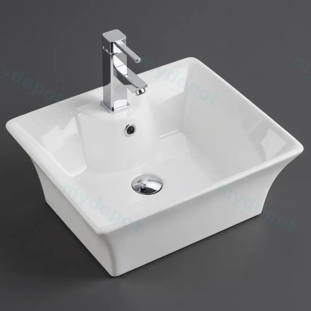 495*415*190mm Semi-Pedestal Wall-Hung Round Basin
