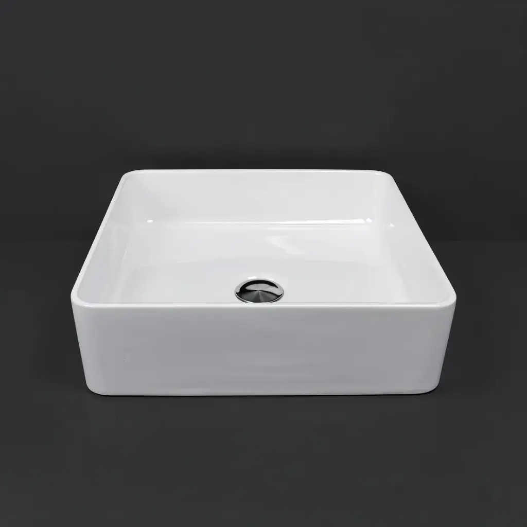 [43382] Ikon Ultra Thin Above Counter Basin Gloss White 500x350x140mm 