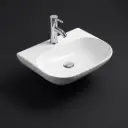 500*385*120mm Gloss White Ellips Fine Ceramic Wall Hung Basin Tap Hole No Overflow,32mm Waste
