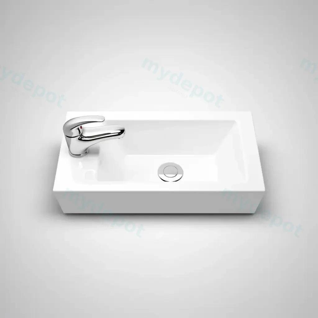 500x245x125mm Gloss White Ceramic Top Left Tap Hole