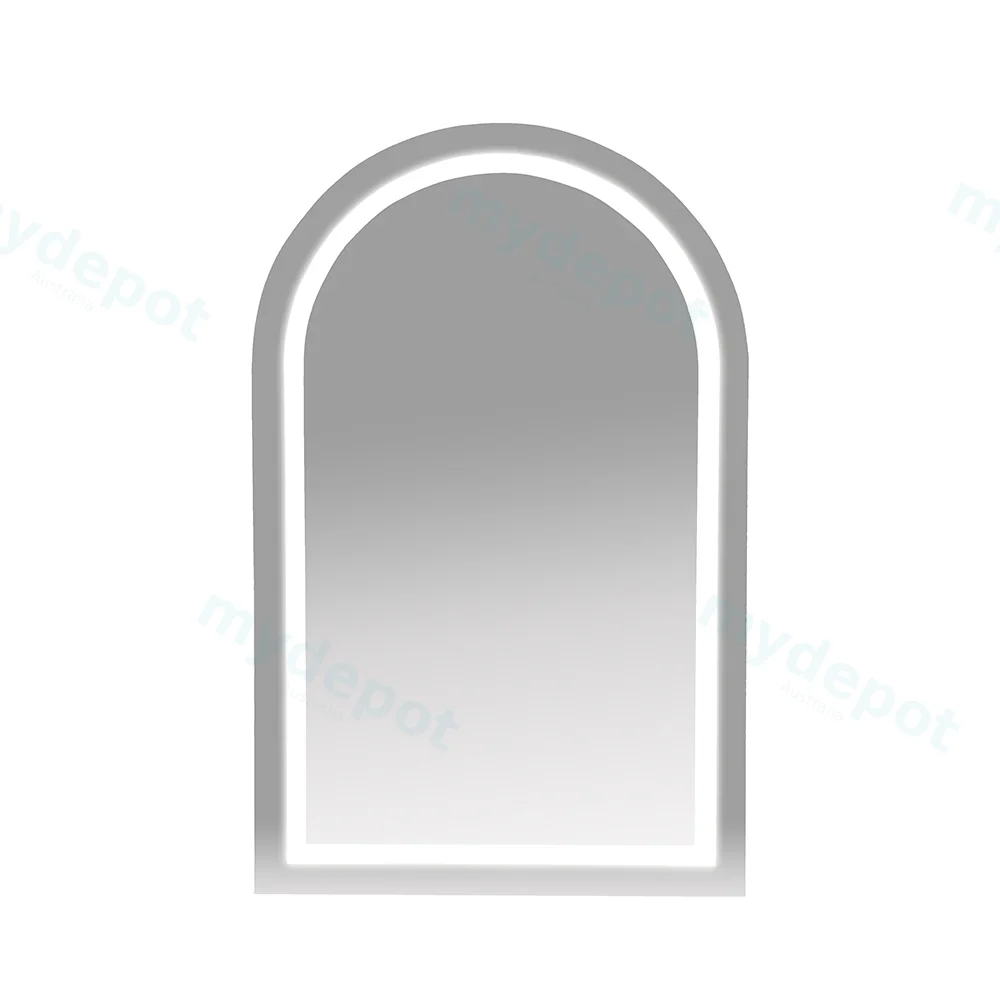 500x900x160mm Matt White Athena LED Arch Shaving Cabinet Single Door
