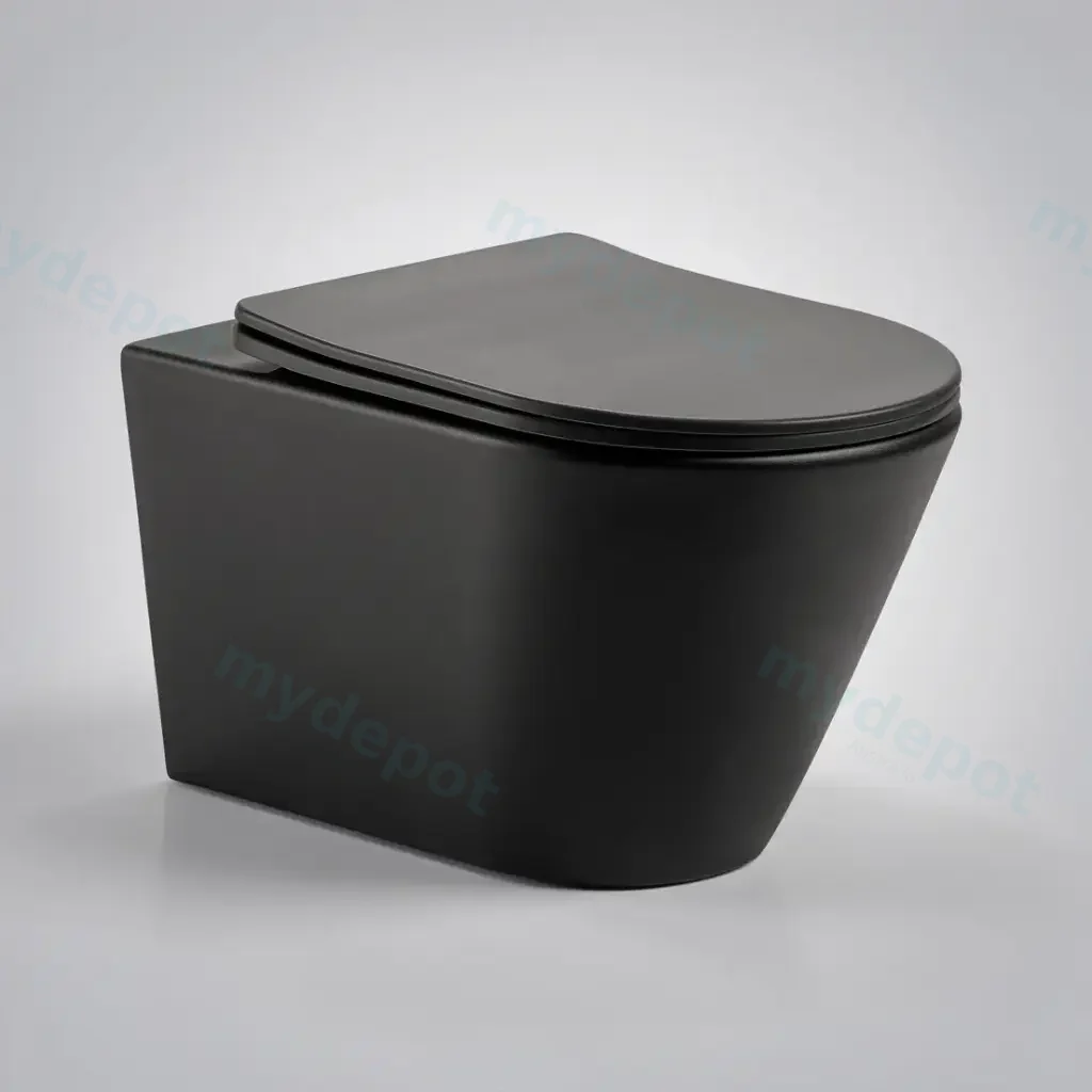 520*360*350mm Matte Black Agena Tonardo Rimless Flush Wall-Hung Pan