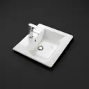 530*460*180mm Gloss White Crete Fine Ceramic Insert Basin Tap Hole Overflow,32mm Waste