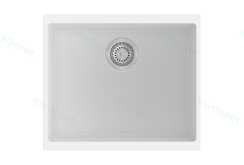 [41395] 530*460*200mm Carysil White Single Bowl Granite Kitchen/Laundry Sink Top/Flush/Under Mount