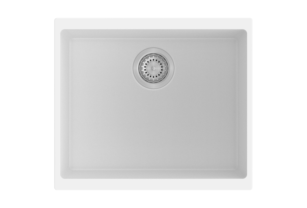 [41395] 530*460*200mm Carysil White Single Bowl Granite Kitchen/Laundry Sink Top/Flush/Under Mount