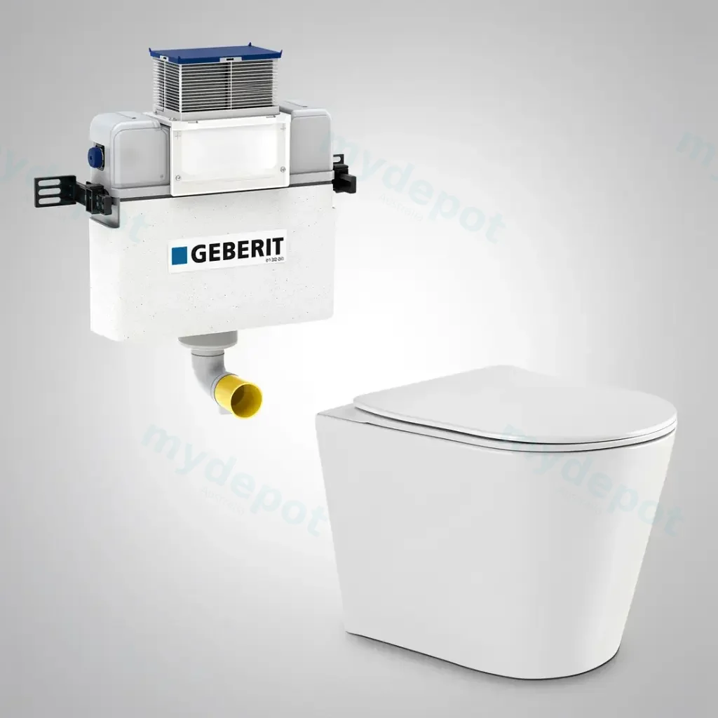 545*360*140mm Acadia Geberit Lower Counter Toilet Suite Tornado Rimless Wall Faced Floor Pan