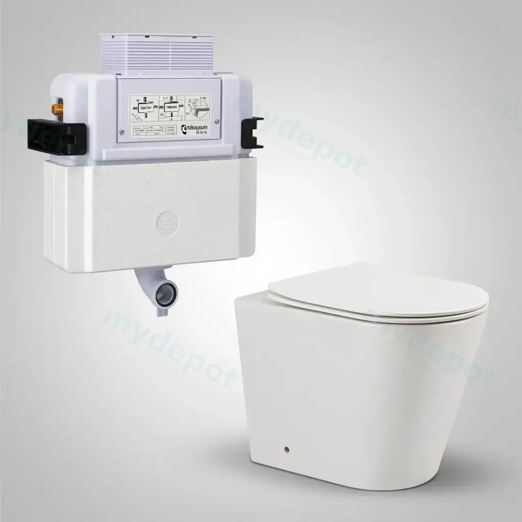 545*360*140mm Acadia R&T Lower Counter Inwall Floor Toilet Suite Tornado Rimless Matte White Wall Faced Floor Pan
