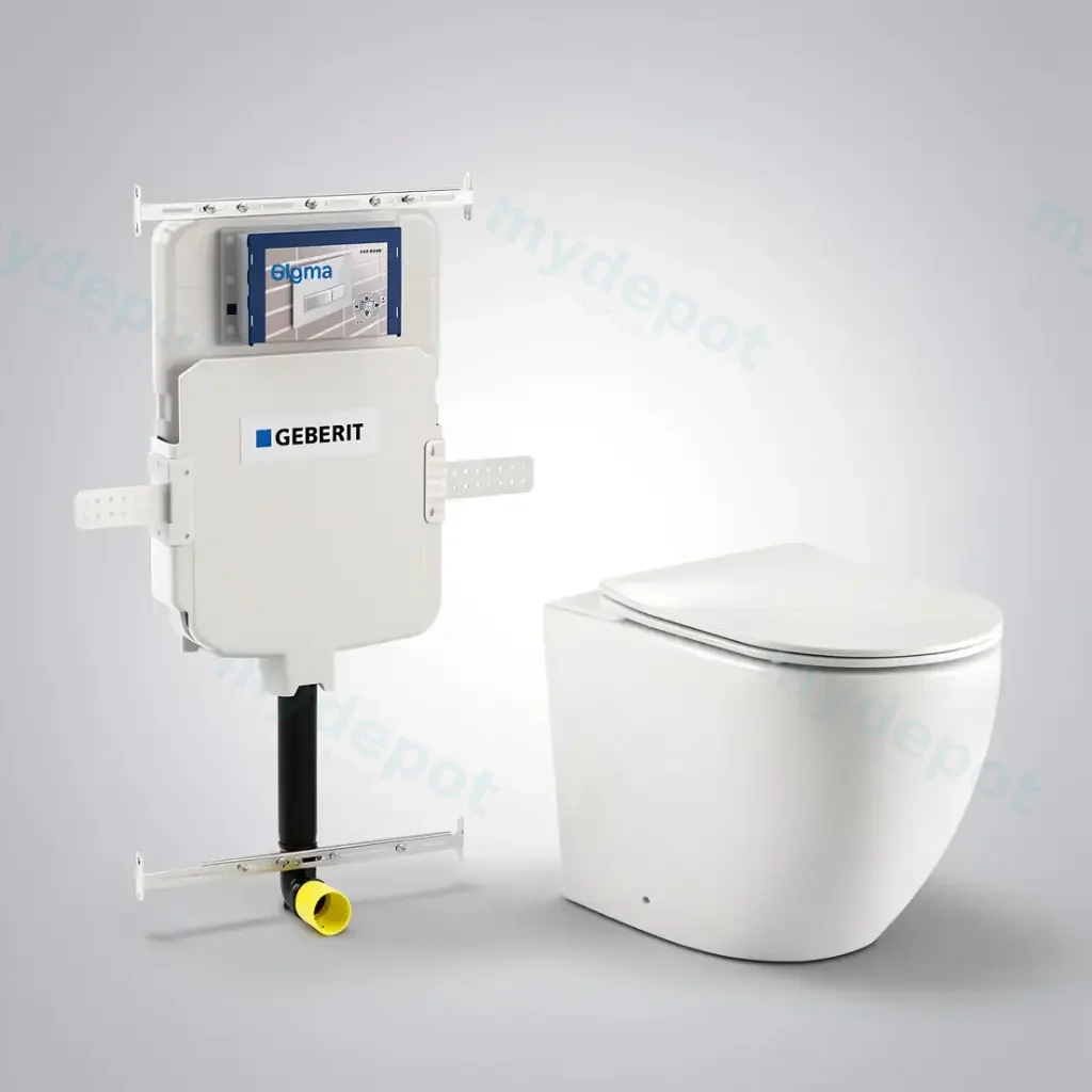 560X365X420mm Procida Geberit Inwall Floor Toilet Suite Rimless Wall Faced Floor Pan
