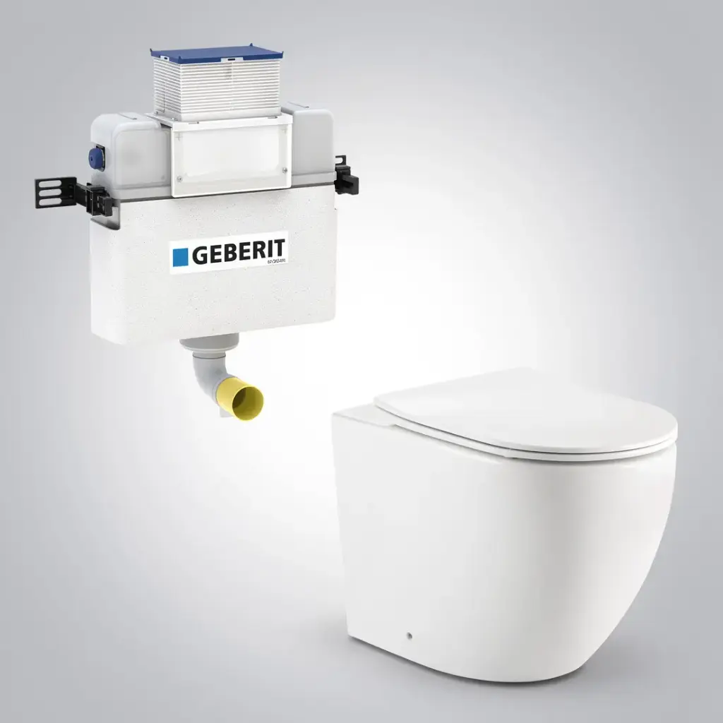 [56170] 560X365X420mm Procida Geberit Lower Counter Inwall Floor Toilet Suite Rimless Wall Faced Floor Pan