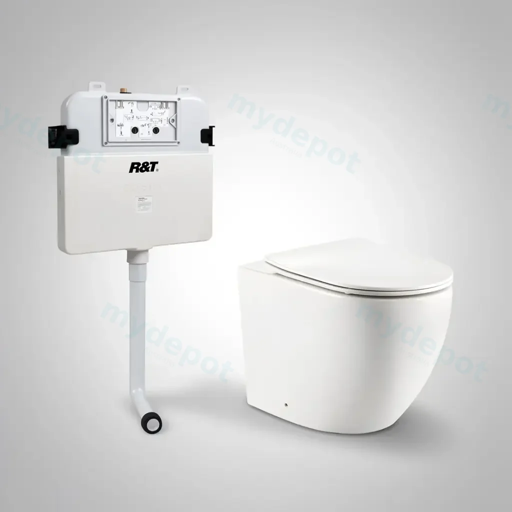 [56205] 560X365X420mm Procida R&T Inwall Floor Toilet Suite Rimless Wall Faced Floor Pan