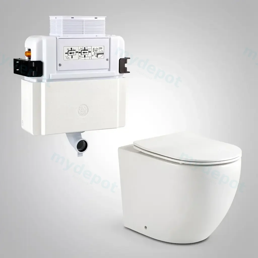 [56210] 560X365X420mm Procida R&T Lower Counter Inwall Floor Toilet Suite Rimless Wall Faced Floor Pan