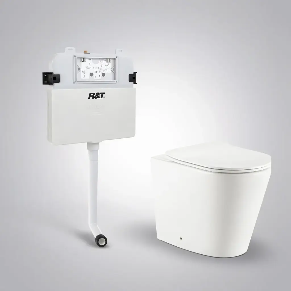 [56204] 560X365X420mmAgena R&T Inwall Rimless Floor Toilet Suite Pan:Rimless Wall Faced Floor Pan