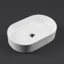 580*360*120mm Cora Above Counter Fluted Gloss White Pill Basin (New Arrival)