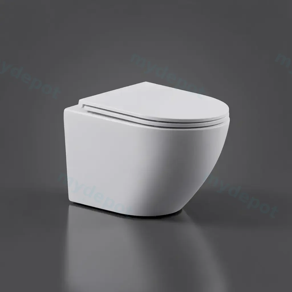 580*365*365mm Wall Hung Pan (Rimless) With Slim Uf Seat Cover