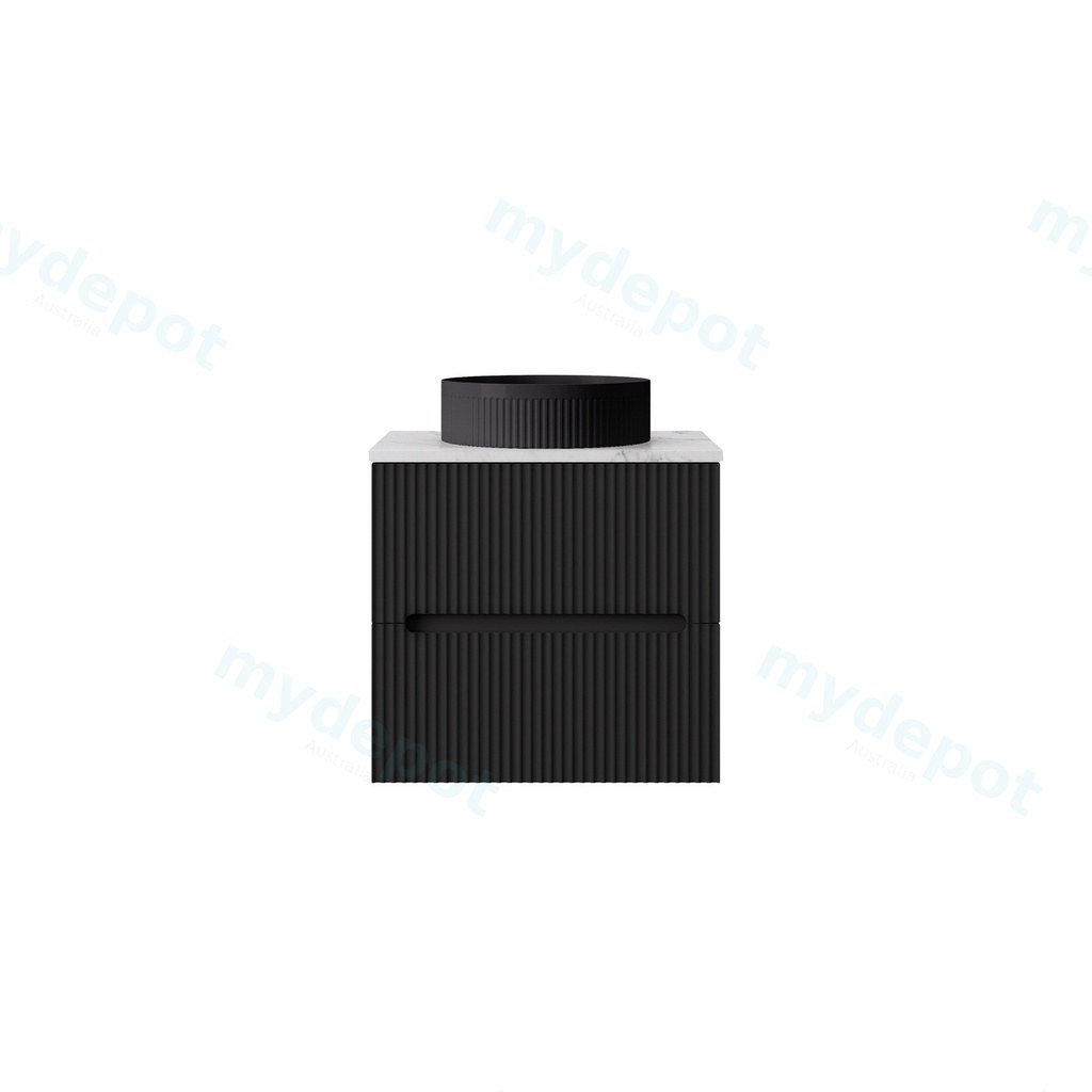 590*455*540mm Matte Black Cabarita Morden Wall Hung PVC Cabinet