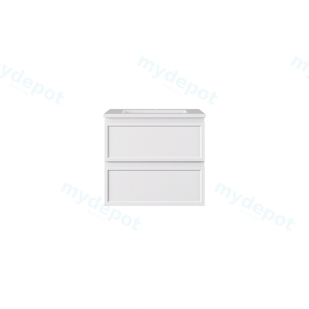 590*455*560mm Matte White Hamilton Federation Wall Hung PVC Cabinet Two Drawers