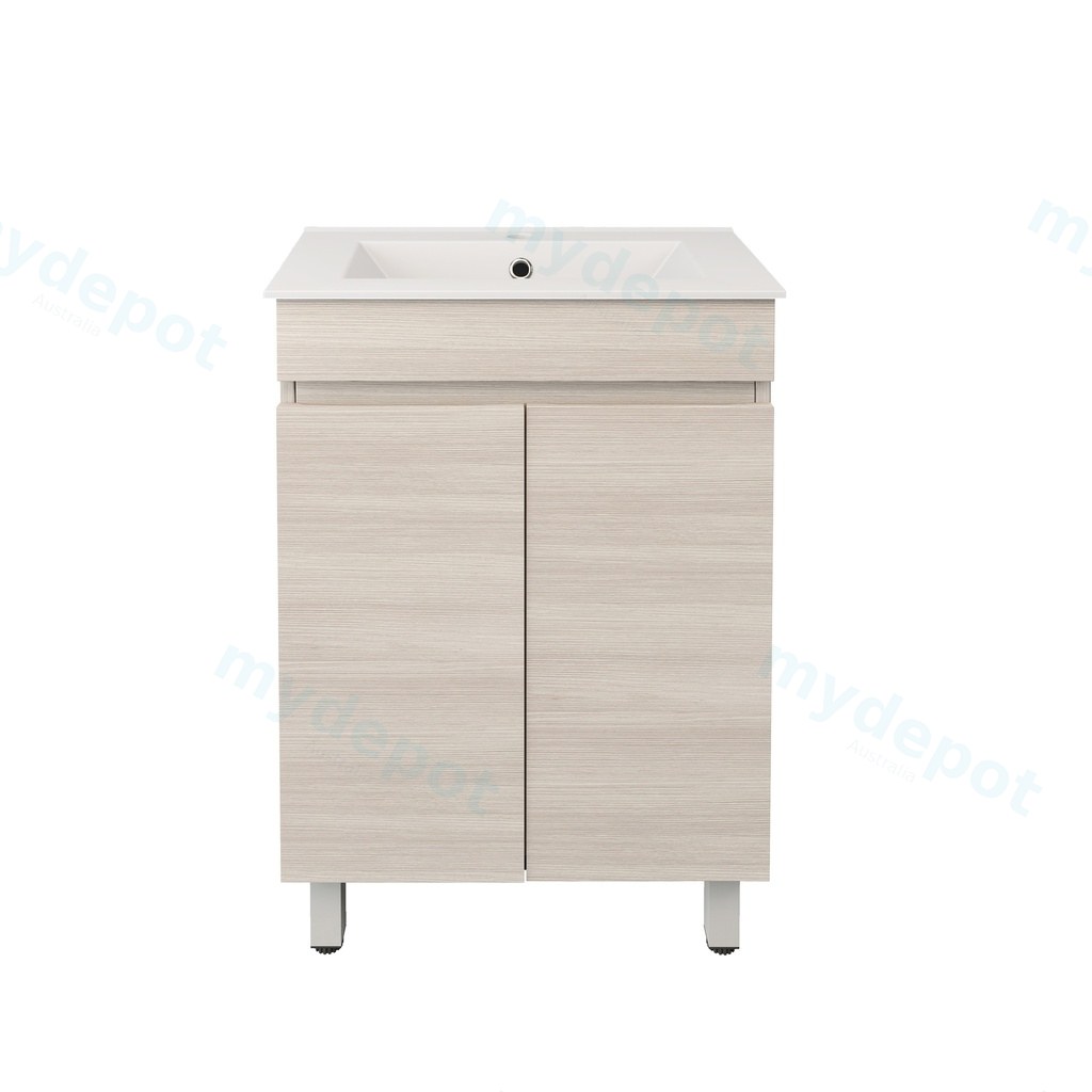 590X355X710mm Camden Modern Free Standing Cabinet Coastal Oak,Soft Closing Finger Pull Doors