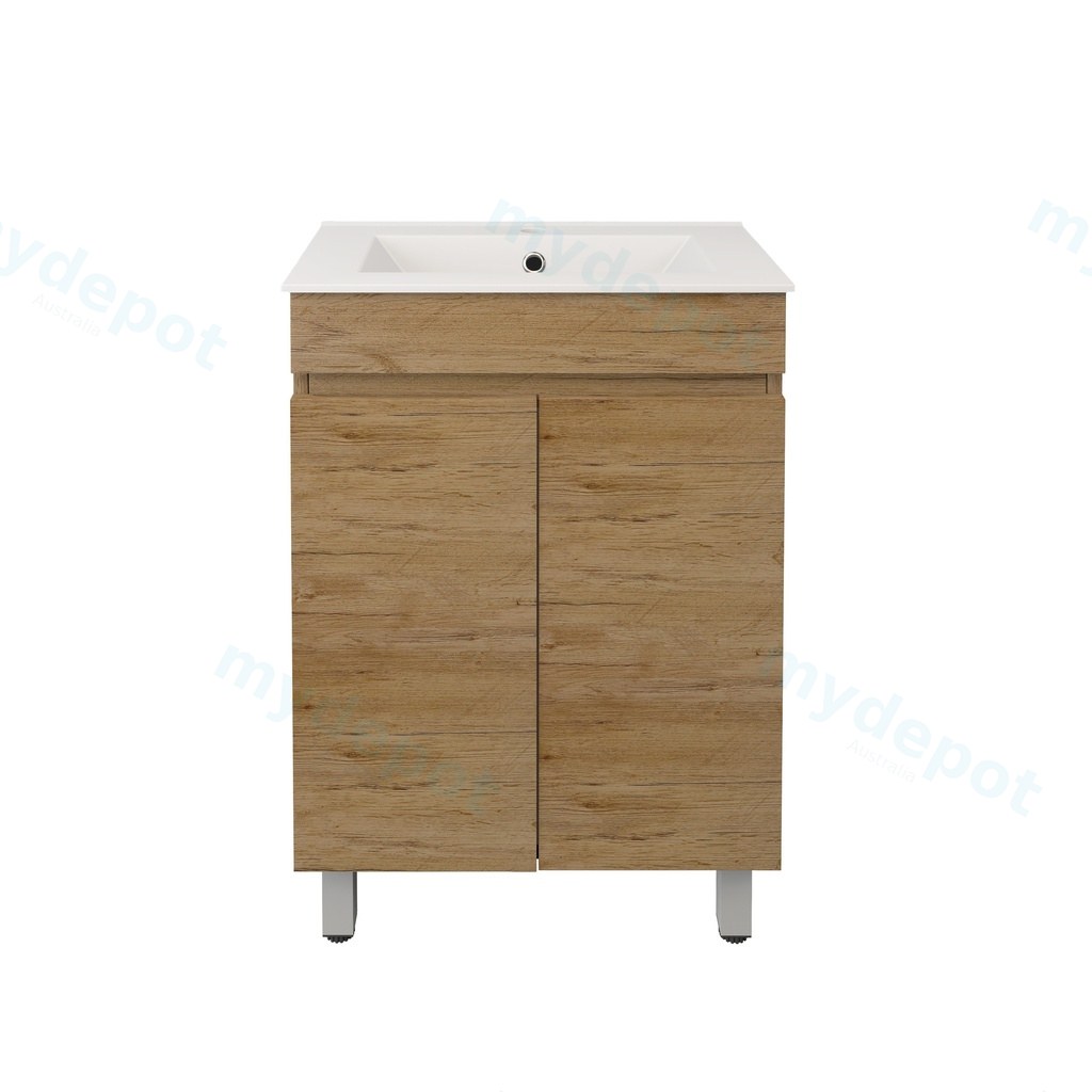 [56560] 590X355X710mm Camden Modern Free Standing Cabinet Prime Oak,Soft Closing Finger Pull Doors