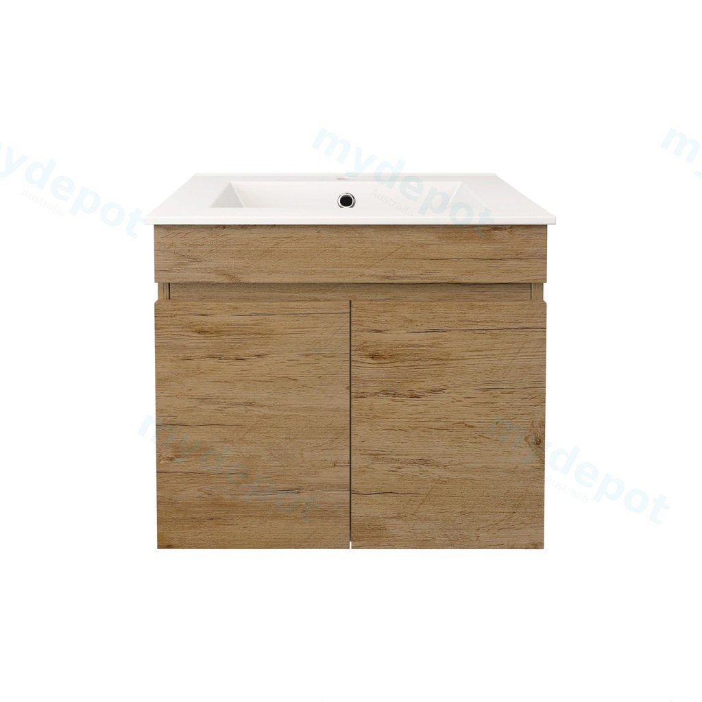 590X370X500mm Camden Modern Wall Hung Cabinet Prime Oak,Soft Closing Finger Pull Doors