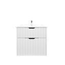 600mm Aria Matte White MDF Two Drawers Wall Hung Bathroom Vanity Cabinet Only With Handle
