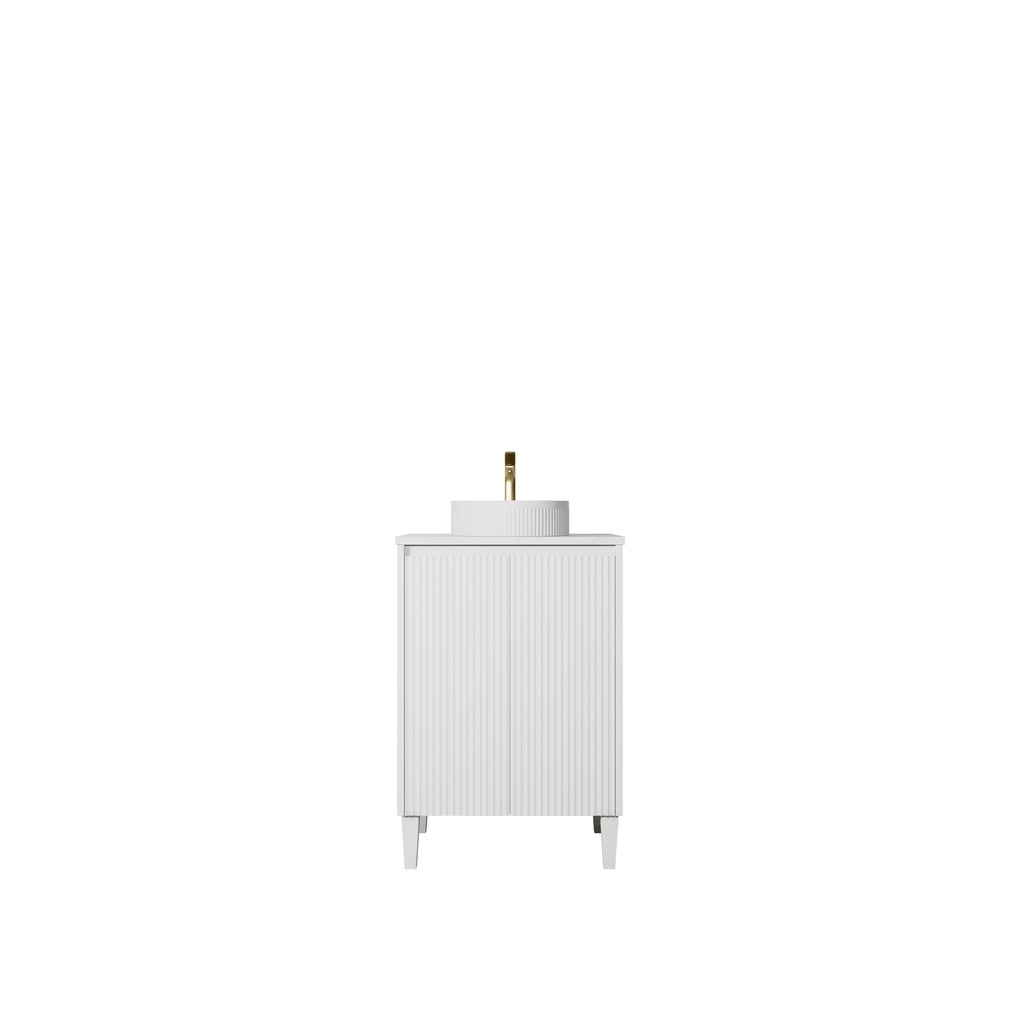 [56618] 590x455x860mm Matte White Crete Modern Free Standing Vanity