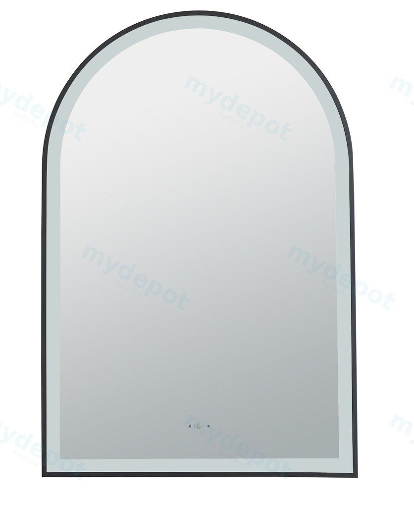 600(W)*900mm(H) Matte Black Ellips Framed LED Mirror
