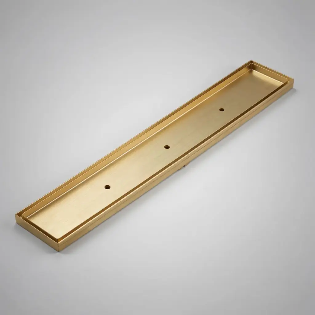 [55826] 600*100*21mm Electroplated Gold Tile Insert Drain No Outlet