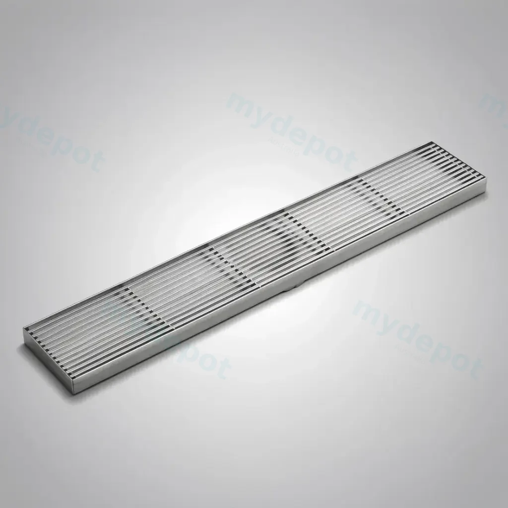 [55704] 600*100*21mm Electroplated Silver Grills Drain Centre Outlet 80mm
