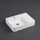600*420*120mm Wall Hung Rectangular Basin With Right Drainer&Mixer Hole
