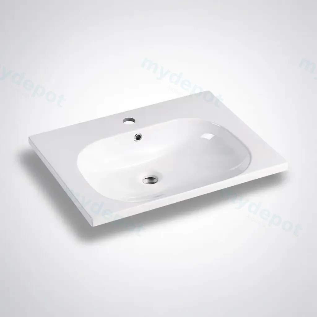 600mm Moon Basin Round Bowl Gloss White Ceramic Top