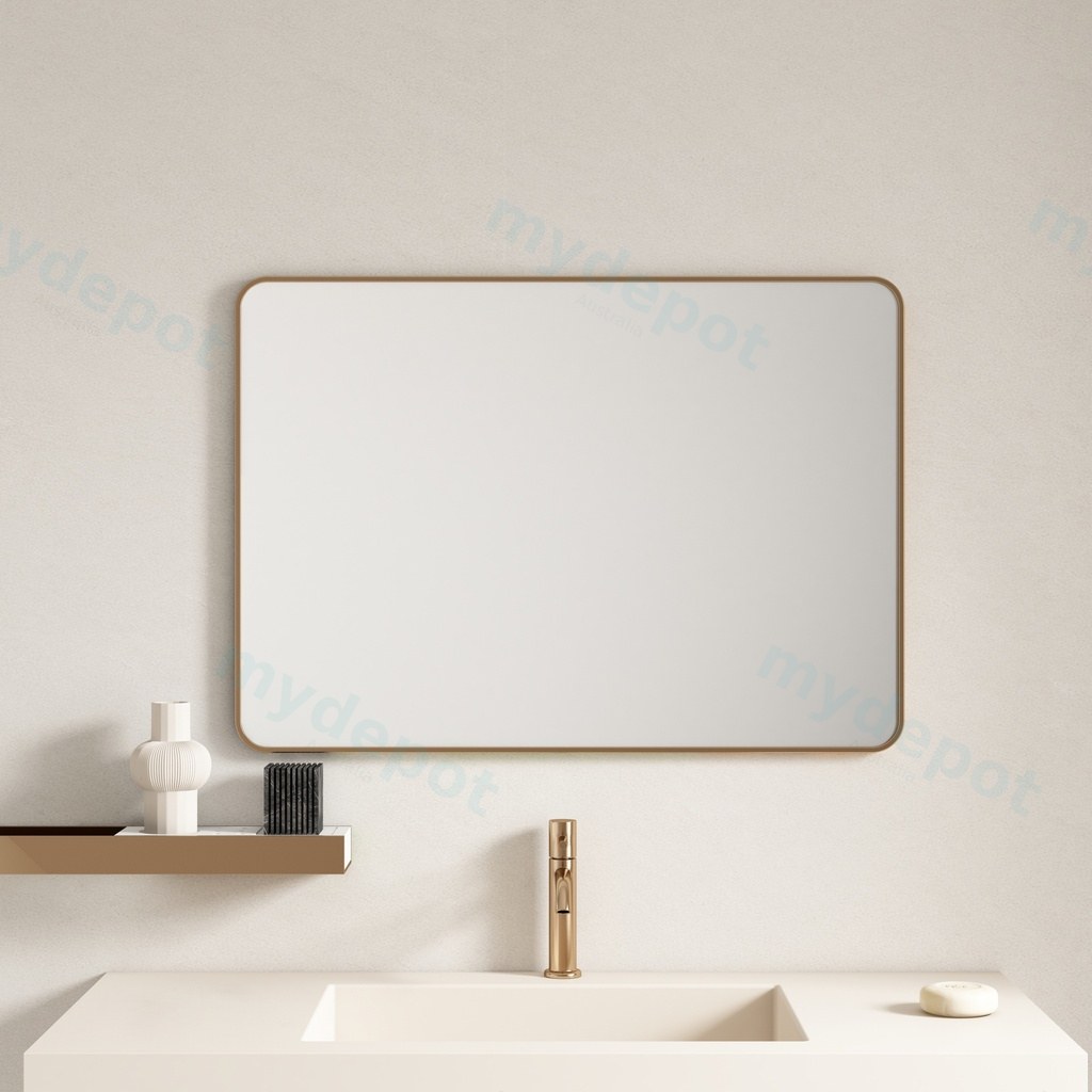 [50239] 600*750*30mm Brushed Golden Aluminum Framed Rectangular Mirror