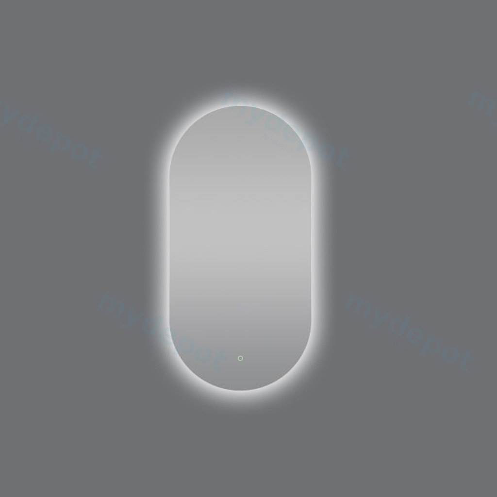 [41238] 600*900mm Oval 3 Color Lighting Acrylic LED Mirror Touch Sensor Switch Defogger Pad Wall Mounted