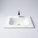 600Lx460Dx180Hmm White Marble Look Sintered Stone Top With Undermount Basin