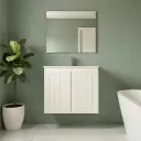 600mm Amber Matte White MDF 2 Doors Wall Hung Bathroom Vanity Cabinet Only