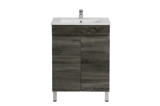 600mm Dark Grey MDF Freestanding Bathroom Vanity Cabinet Only 2 Doors
